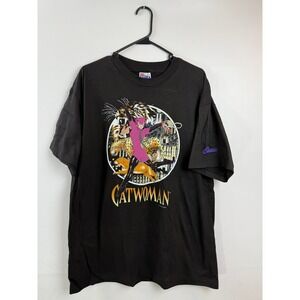 Vintage 1995 DC Catwoman Graphic T-Shirt Hanes Beefy XL Graphitti New Old Stock